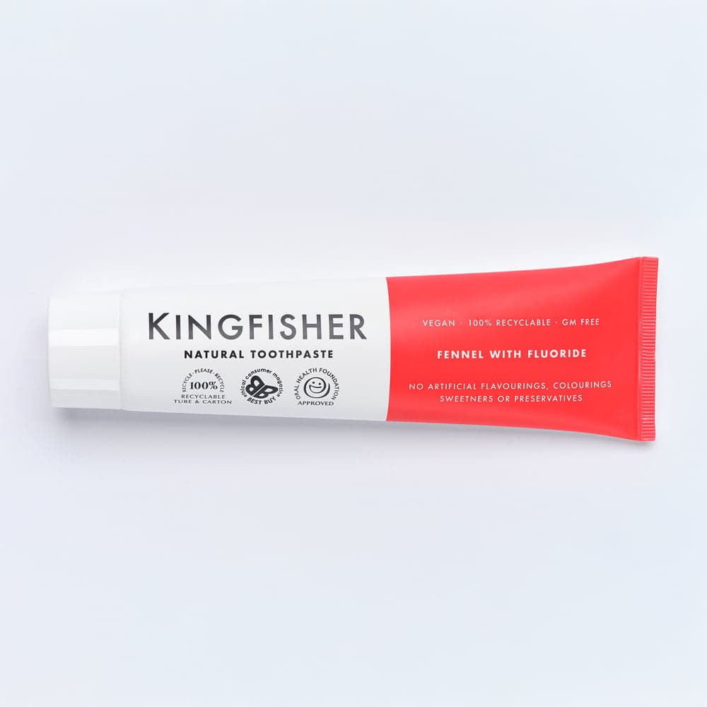 Tandkräm Med Fluor Fänkål 100 ml – från Kingfisher – 85 kr – hos Bodystore