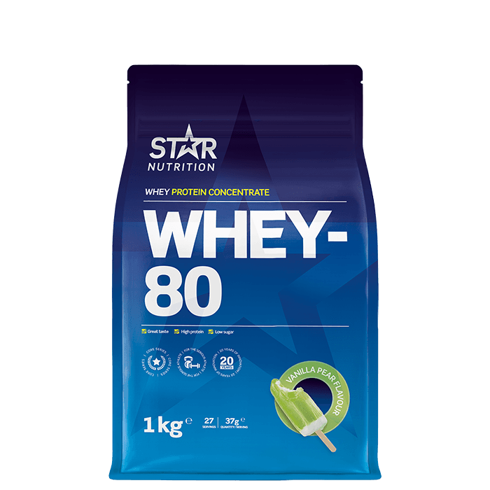 Whey-80 Vassleprotein 1 kg – från Star Nutrition – 399 kr – hos Bodystore