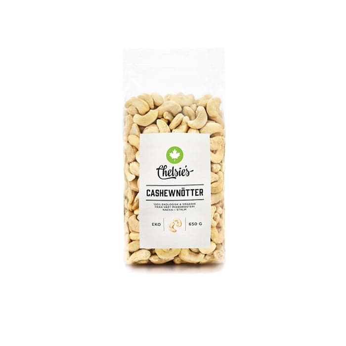 Cashewnötter 650g – från Chelsie s Organic Gourmet Prod – 190 kr – hos Bodystore