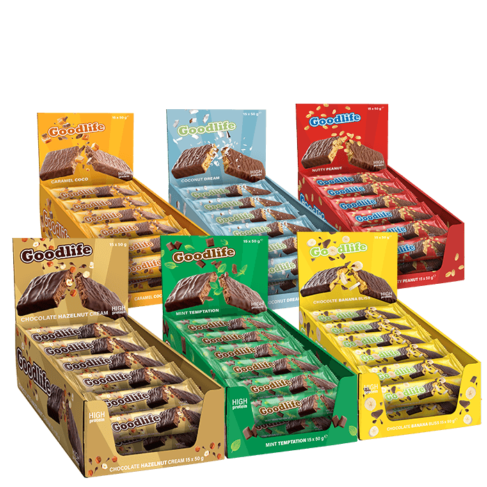 BIG BUY 90 x Proteinbar 50 g – från Goodlife – 1029 kr – hos Bodystore