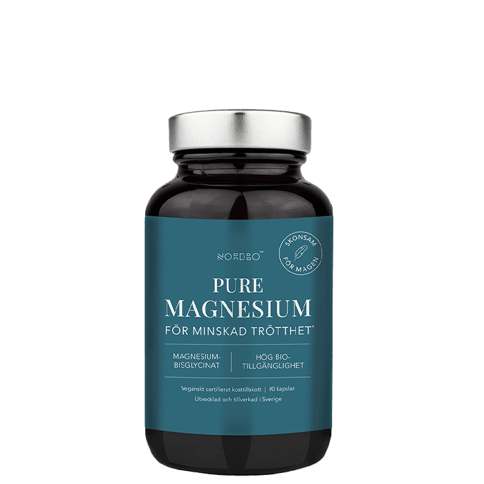 Pure Magnesium 100% Bisglycinat 90 kapslar – från Nordbo – 150 kr – hos Bodystore