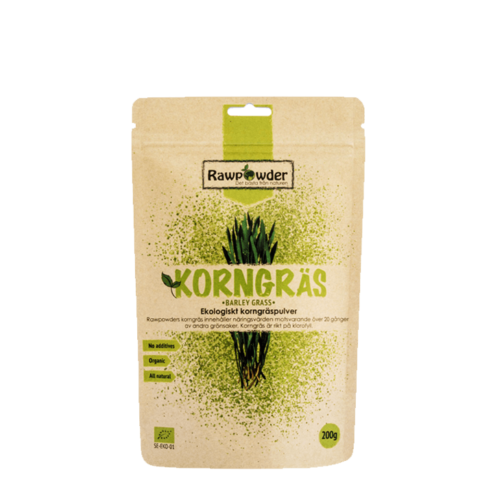 Ekologiskt Korngräs 200 g – från Rawpowder – 111 kr – hos Bodystore