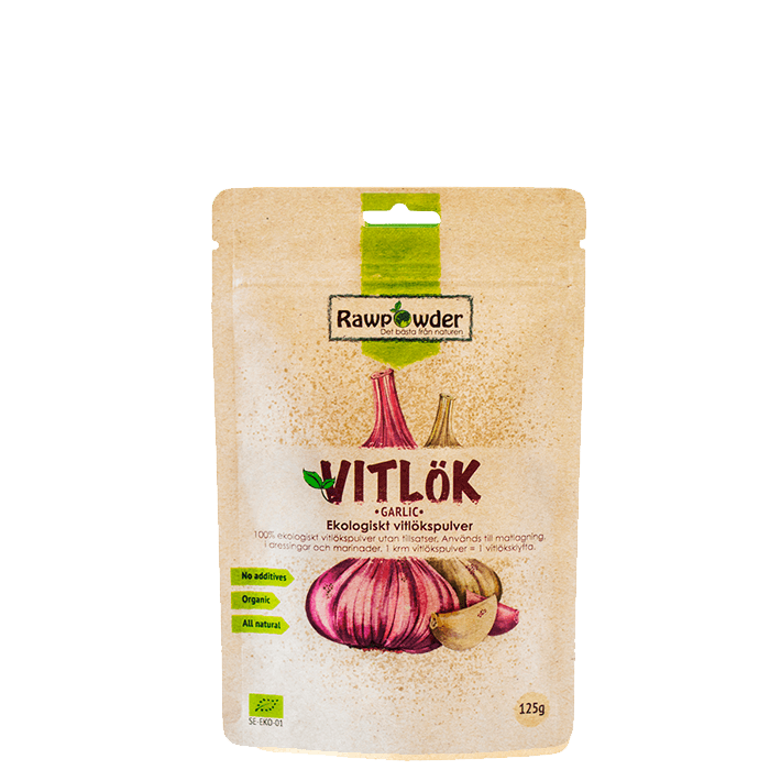 Ekologiskt Vitlökspulver 125 g – från Rawpowder – 58 kr – hos Bodystore