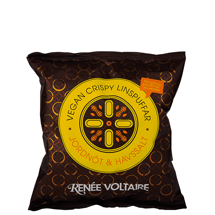 Vegan Crispy Linspuffar Jordnöt & Havssalt 60 g – från Renée Voltaire – 29 kr – hos Bodystore