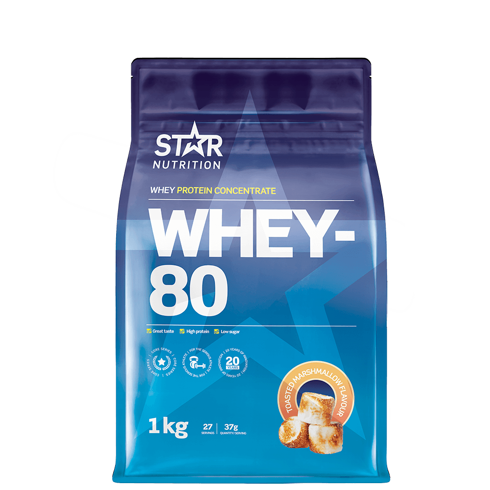 Whey-80 Vassleprotein 1 kg – från Star Nutrition – 399 kr – hos Bodystore