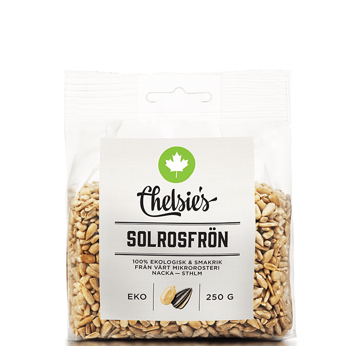 Solrosfrön 250 g – från Chelsie s Organic Gourmet Prod – 24 kr – hos Bodystore