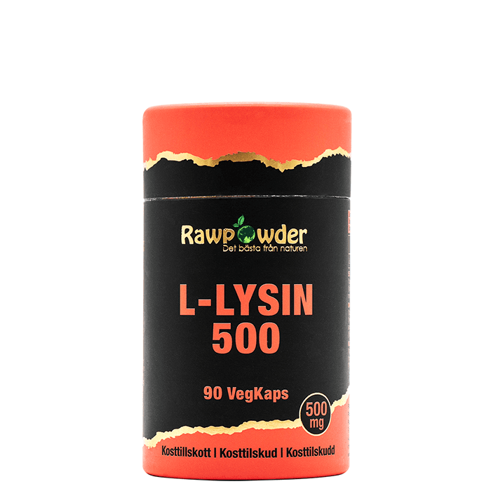L-Lysin 500 mg 90 kapslar – från Rawpowder – 95 kr – hos Bodystore