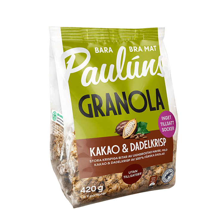 Granola Kakao Dadlar 420 g från Paulúns – köp hos Bodystore