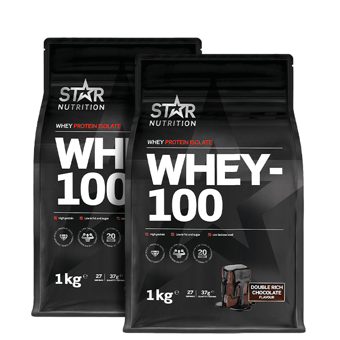 Mix&Match: 2 x Whey-100 Vassleprotein 1 kg – från Star Nutrition – 899 kr – hos Bodystore
