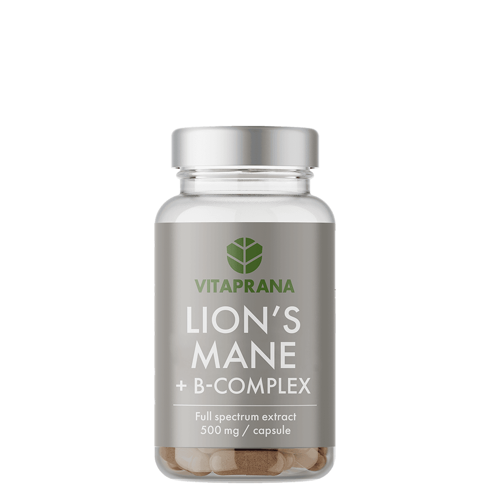 Lions Mane + B-komplex 50 kapslar – från Vitaprana – 299 kr – hos Bodystore