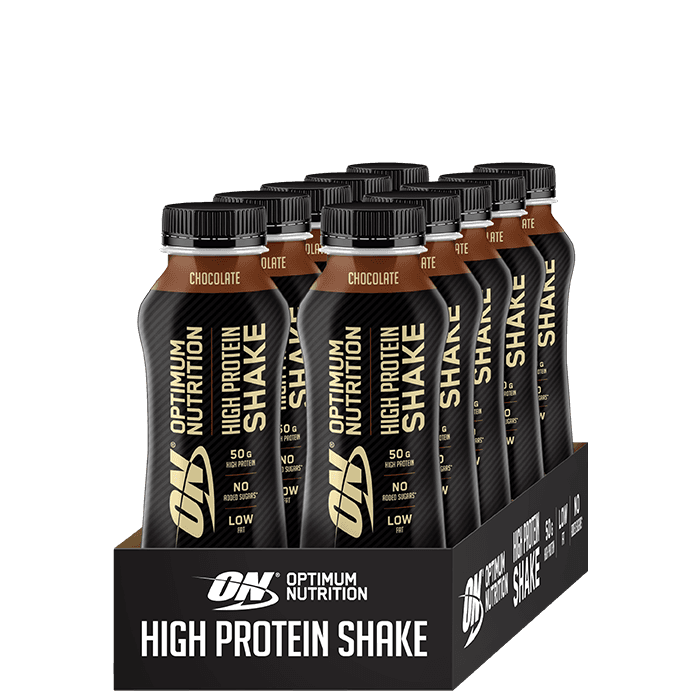 12 x Optimum High Protein Shake, 500 ml – från Optimum Nutrition – 449 kr – hos Bodystore