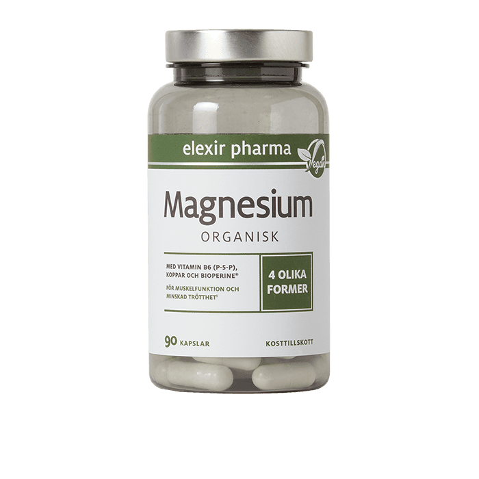 Organisk Magnesium 120 mg 90 kapslar – från Elexir Pharma – 147 kr – hos Bodystore