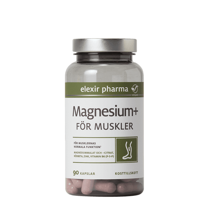Magnesium+ För muskler 90 kapslar – från Elexir Pharma – 160 kr – hos Bodystore