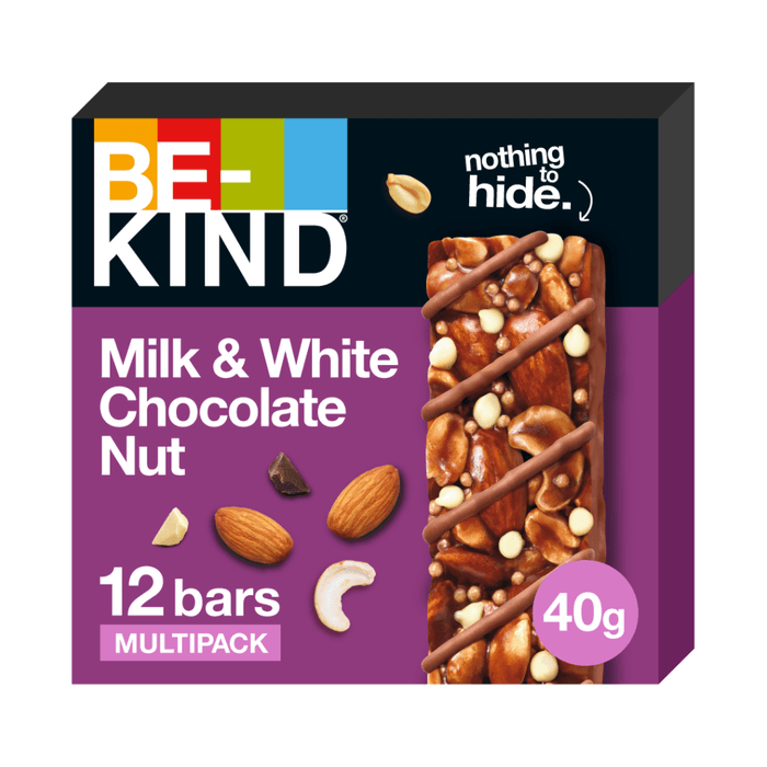 12 x BeKind Bar 40 g Milk & White Chocolate Nut – från Be-kind – 218 kr – hos Bodystore