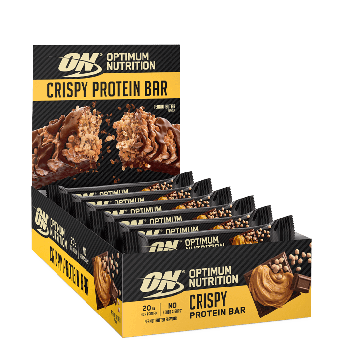 10 x Crispy Protein Bar 65 g från Optimum Nutrition – köp hos Bodystore