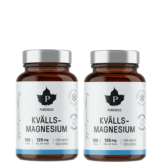 2 x Kvällmagnesium 120 kapslar – från Pureness – 365 kr – hos Bodystore