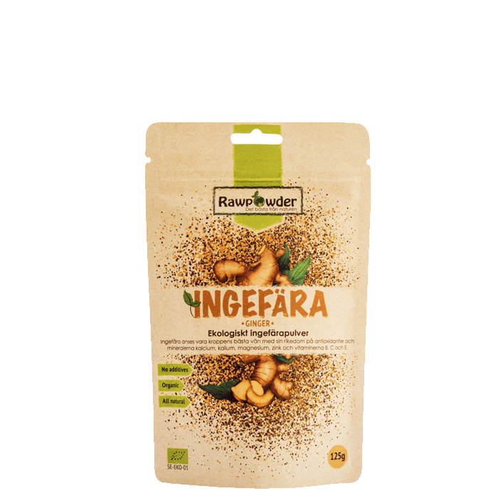 Ekologiskt Ingefärspulver 125 g – från Rawpowder – 59 kr – hos Bodystore