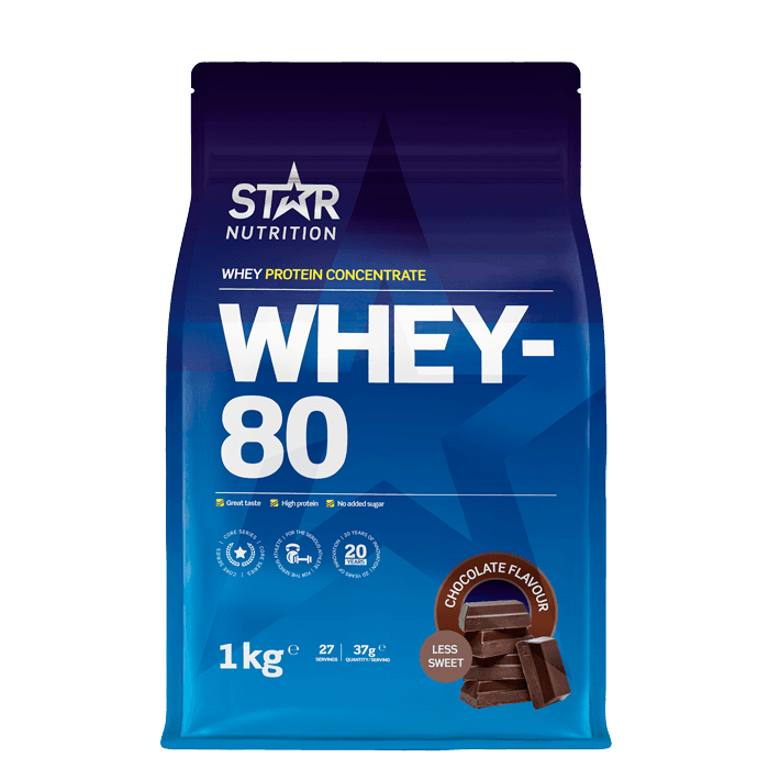 Whey-80 Vassleprotein 1 kg – från Star Nutrition – 399 kr – hos Bodystore