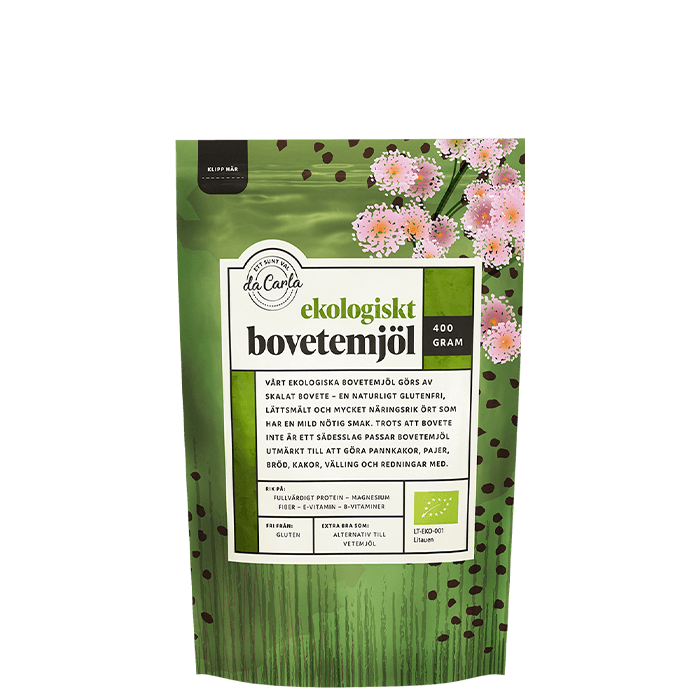 Ekologiskt Bovetemjöl 400 g – från Da Carla – 42 kr – hos Bodystore
