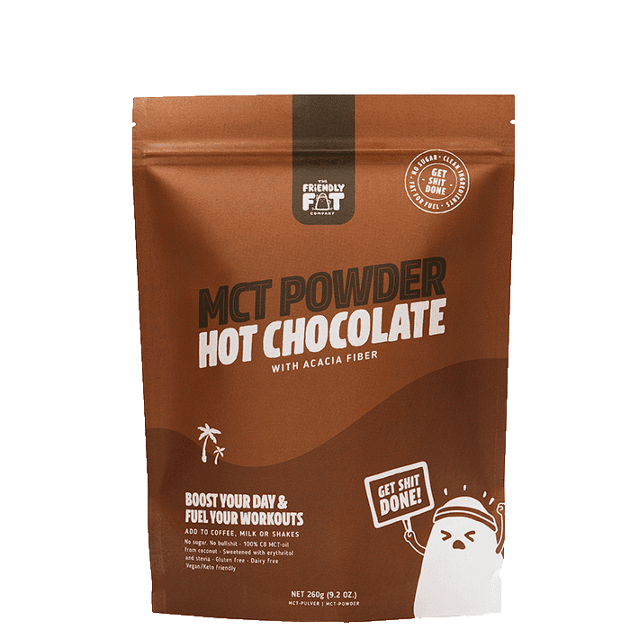 C8 MCT-pulver Choklad 260 g – från The Friendly Fat Company – 239 kr – hos Bodystore