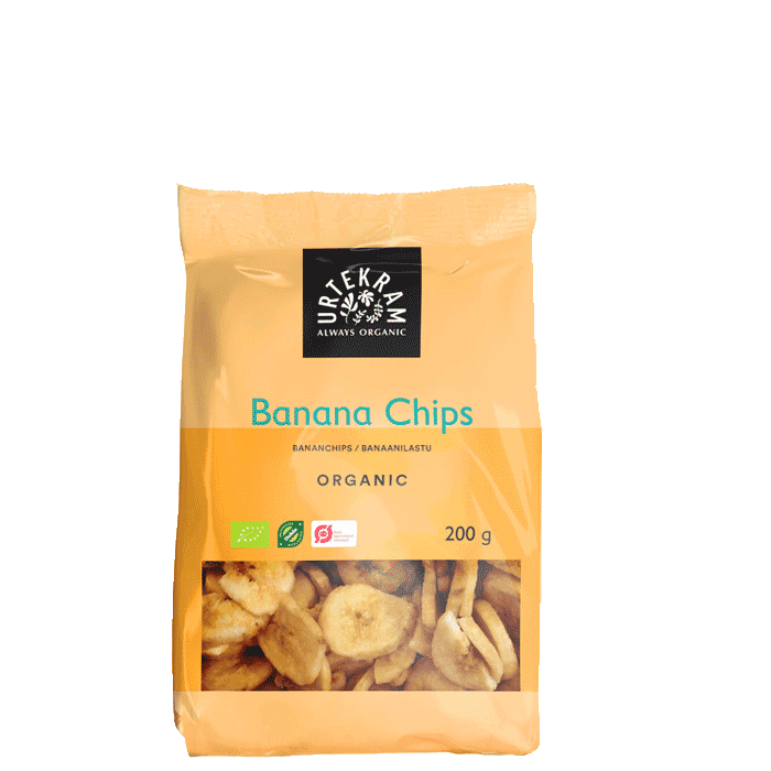 Spröda Bananchips 200 g – från Urtekram – 39 kr – hos Bodystore
